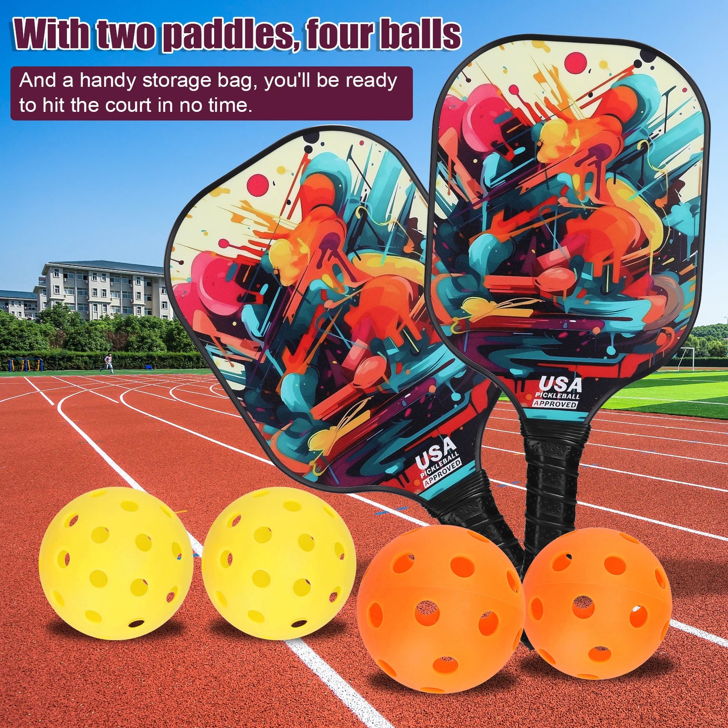 Fiberglass Pickleball Paddle Set